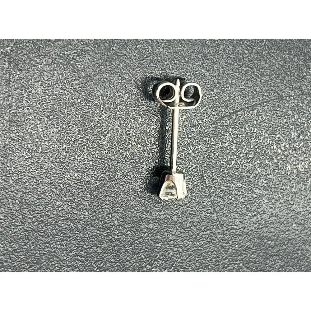 Vintage Studex 585 14k White Gold Clear Cubic‎ Zirconia 3mm Stud Earrings